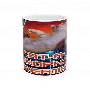 Retro Cat Mug, Cat Lover Gift, Sci-Fi, Floating Cat, Funhouse, Cat Themed Coffee Cup, Unique Ceramic Cup, Cat Lady Gift, Kitty Mug, Cat Mom