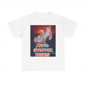 Retro Cat-Astrophic Dreams Unisex Heavy Cotton Tee, Cat Shirt, Graphic Tee, Vintage Cat T-Shirt, Funny Cat Lover Gift, Cat Mom, Cat Dad