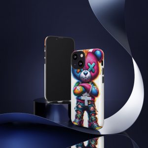 Cute Tough Teddy Phone Case — Colorful Streetwear Bear Protective iPhone Cover