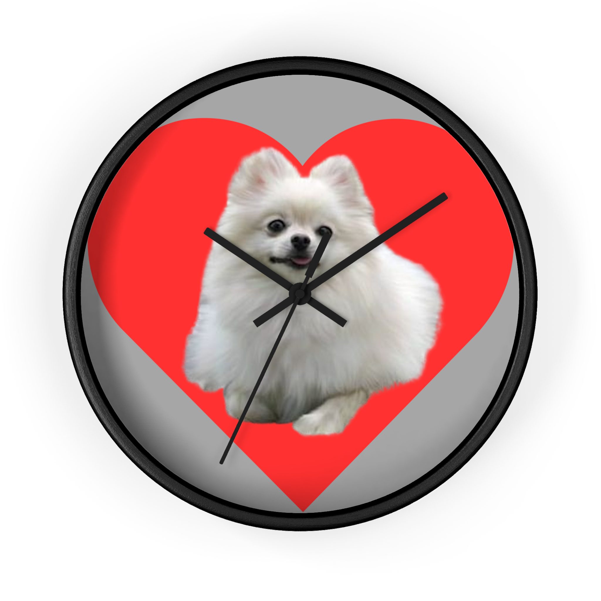 Pomeranian Heart Wall Clock