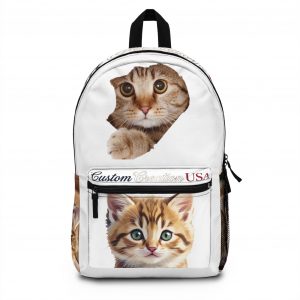Cute Kitten Print Backpack – Custom Cat Face School Bag