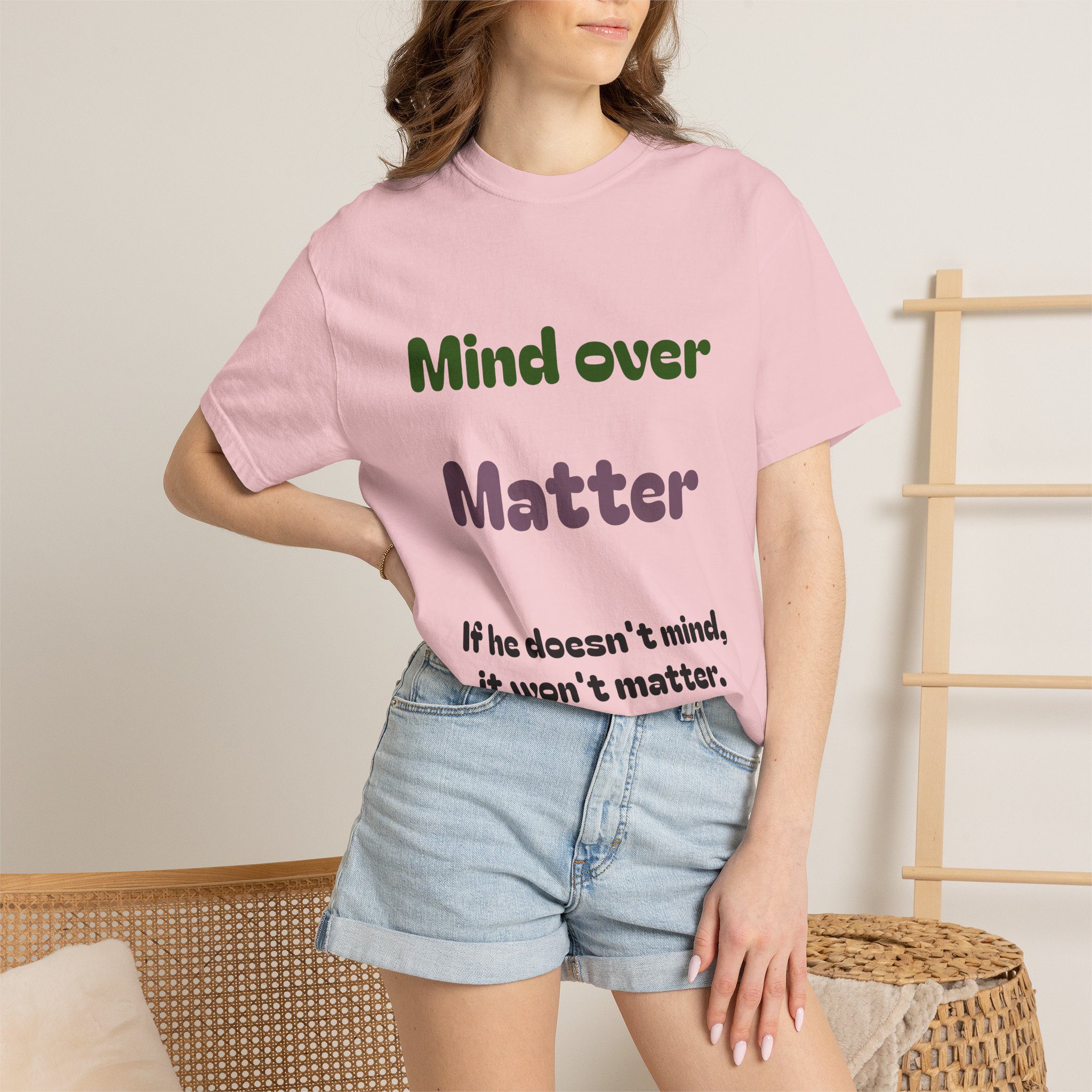 Comfort Colors Women Tee Funny Mind Over Matter Relationship Sarcastic Graphic Shirt