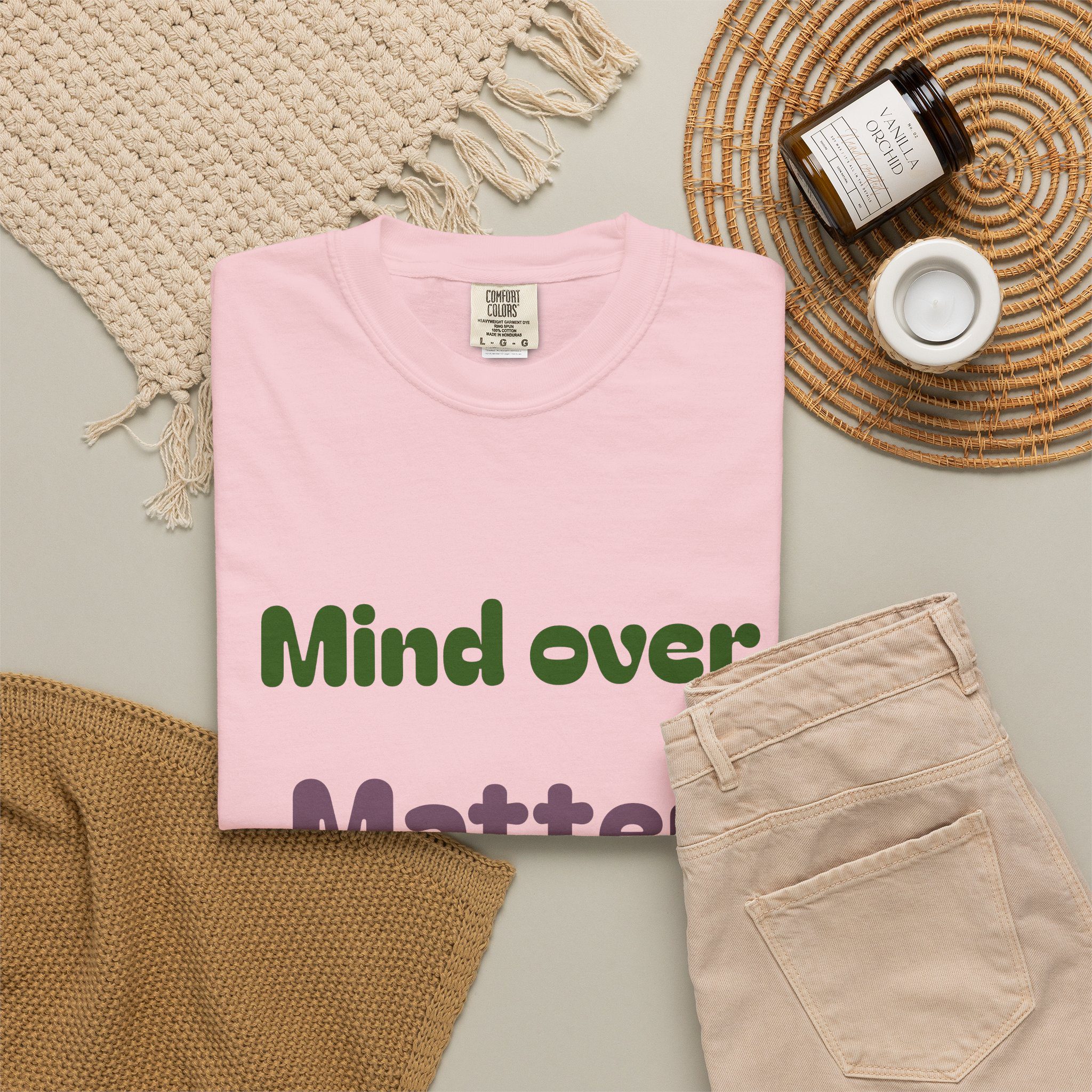 Comfort Colors Women Tee Funny Mind Over Matter Relationship Sarcastic Graphic Shirt - Image 87