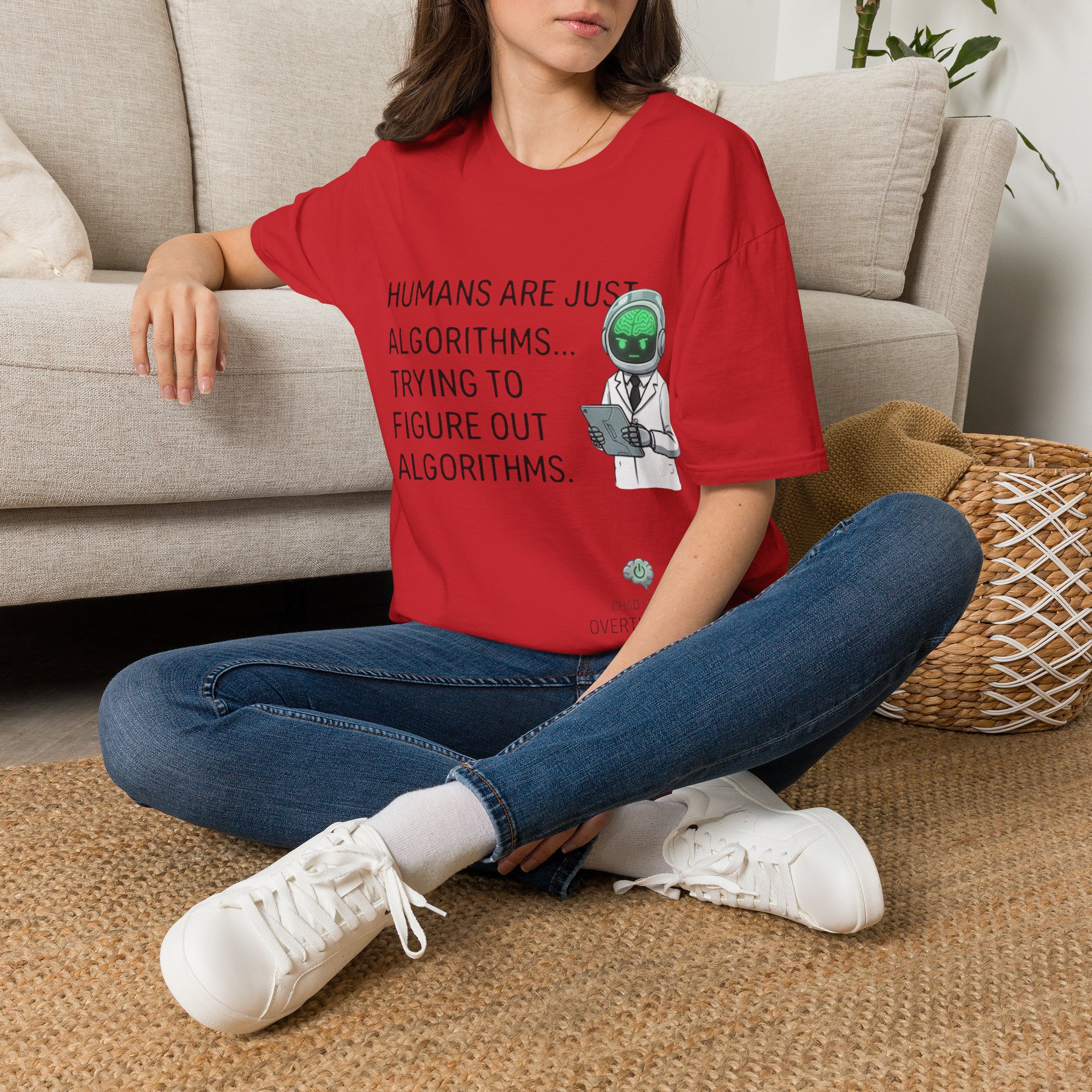 Humans Are Just Algorithms T-Shirt | Robot Scientist Graphic Tee - Image 34