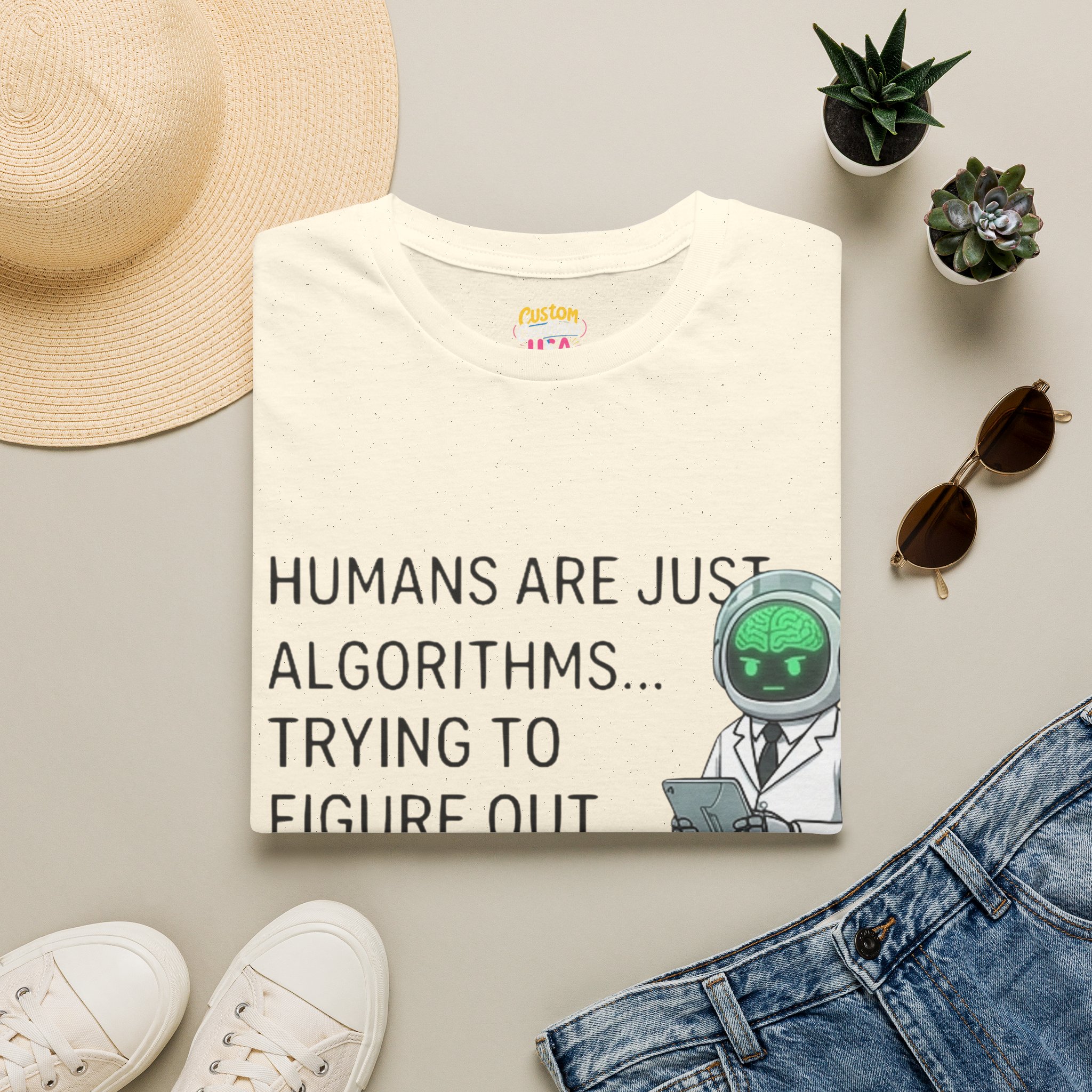 Humans Are Just Algorithms T-Shirt | Robot Scientist Graphic Tee - Image 21