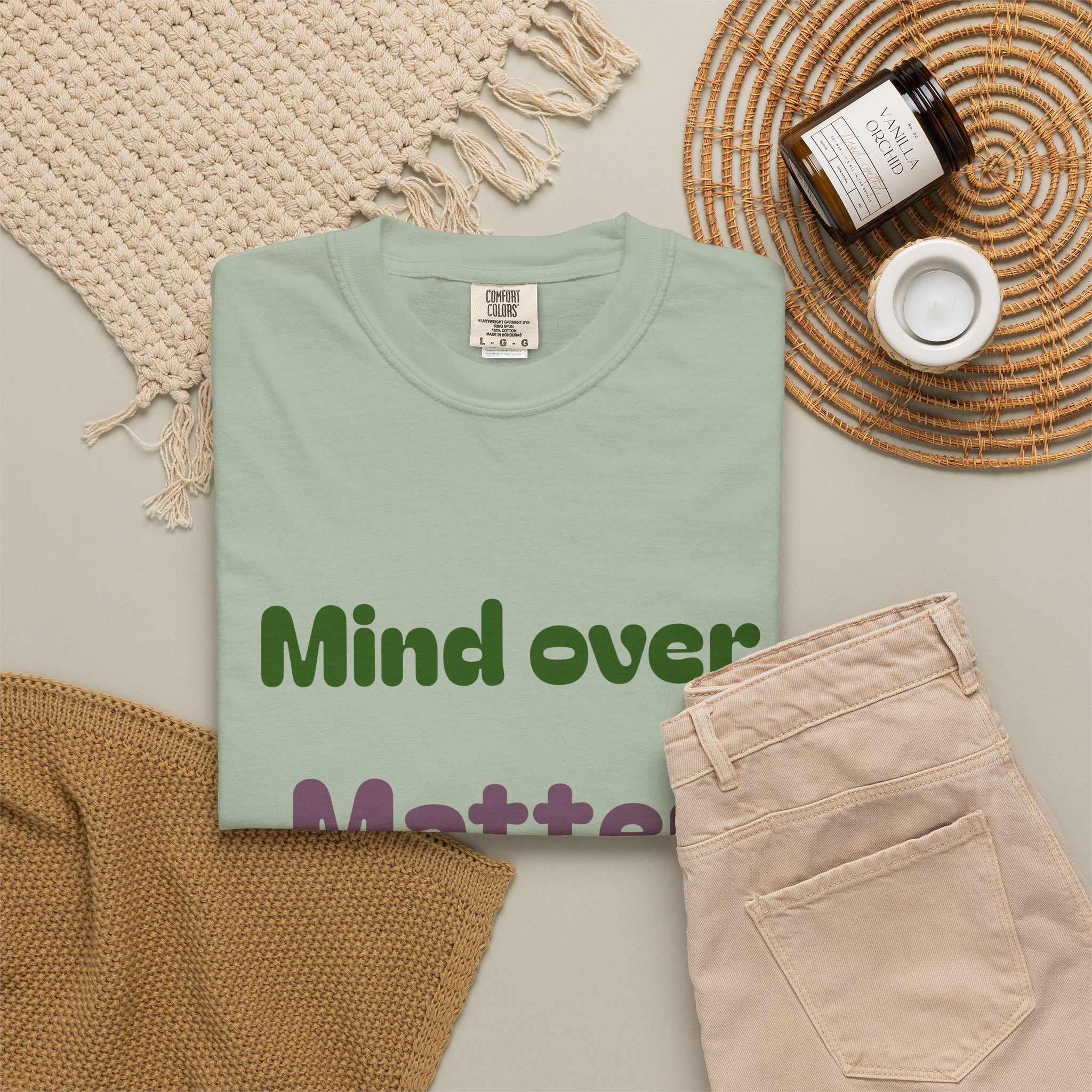Comfort Colors Women Tee Funny Mind Over Matter Relationship Sarcastic Graphic Shirt - Image 47