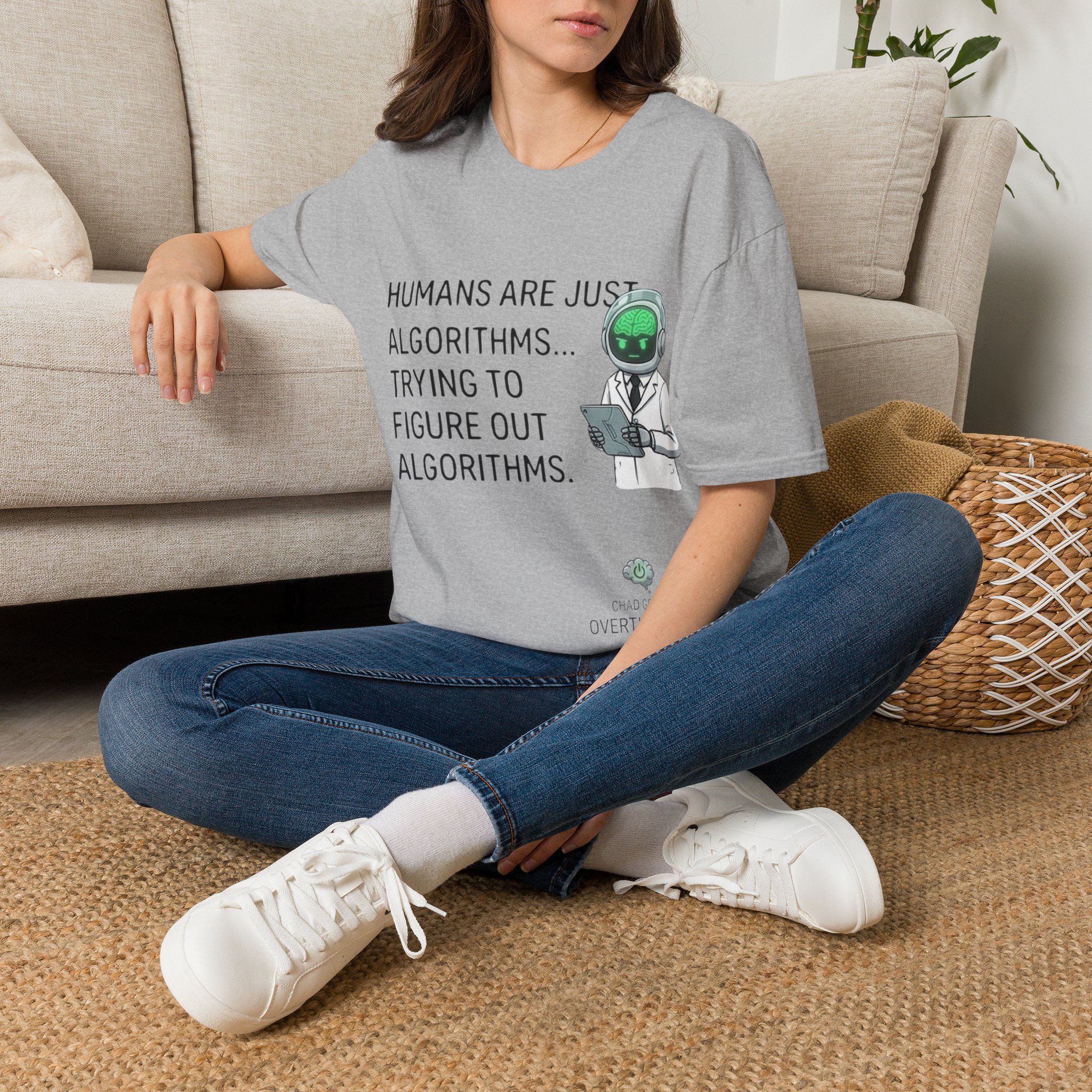 Humans Are Just Algorithms T-Shirt | Robot Scientist Graphic Tee - Image 14