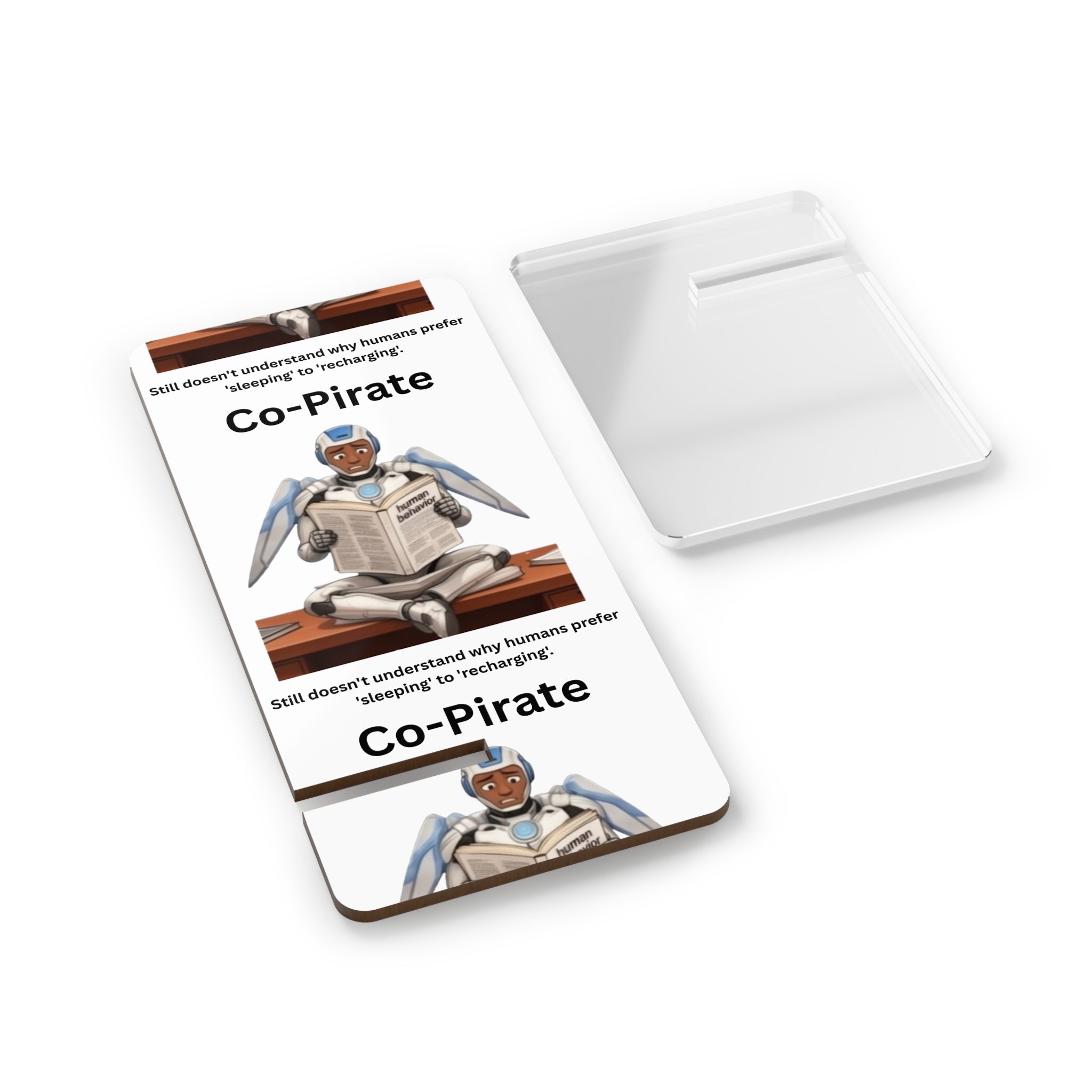 Exclusive AI Co-Pirate Phone Stand — Humorous Robot Reading Design Mobile Display Stand - Image 3