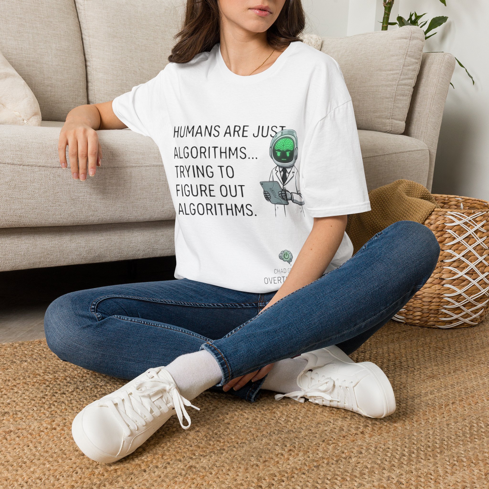 Humans Are Just Algorithms T-Shirt | Robot Scientist Graphic Tee - Image 6