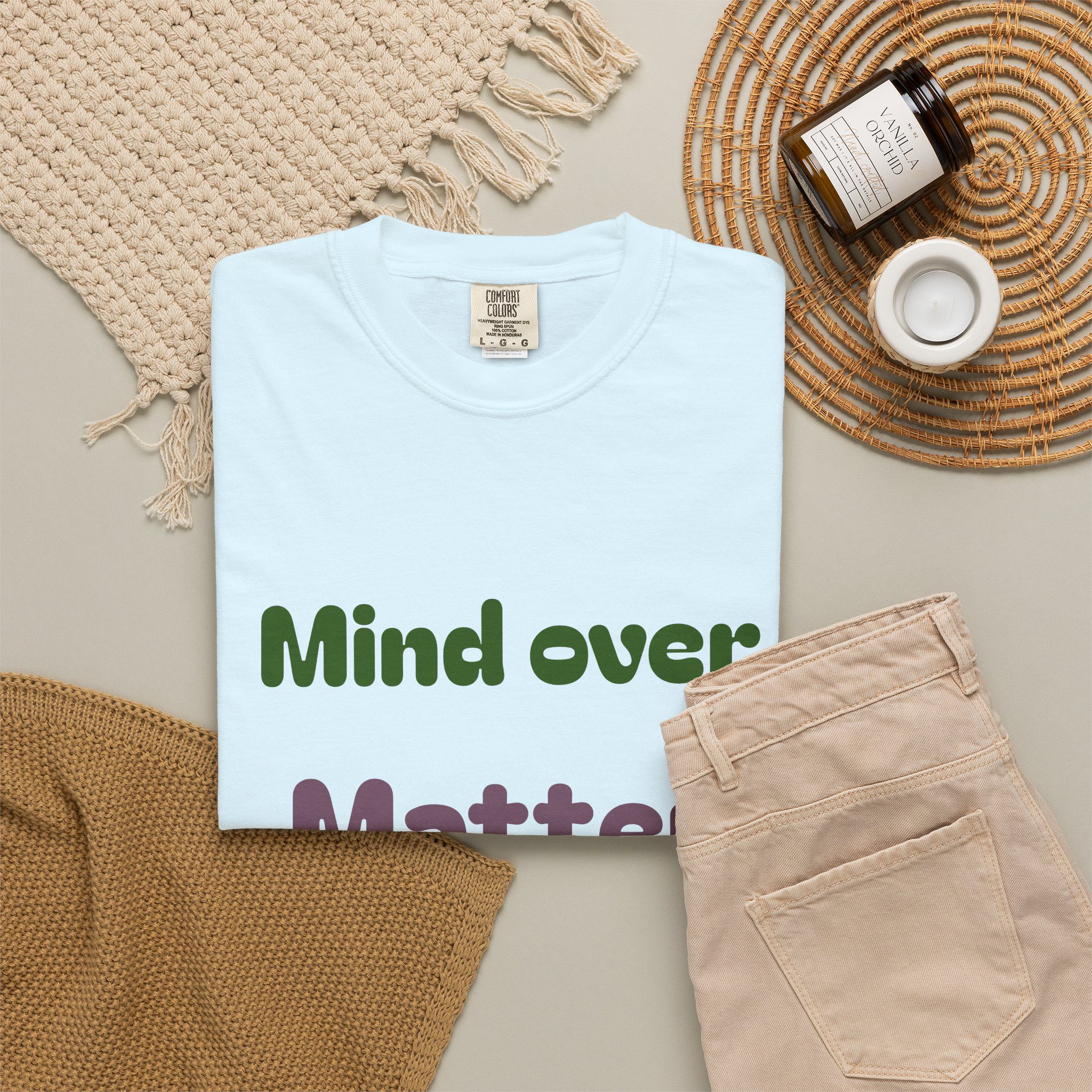 Comfort Colors Women Tee Funny Mind Over Matter Relationship Sarcastic Graphic Shirt - Image 67