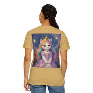 Princess Cat Graphic T-Shirt — Rainbow Crown Kawaii Tee