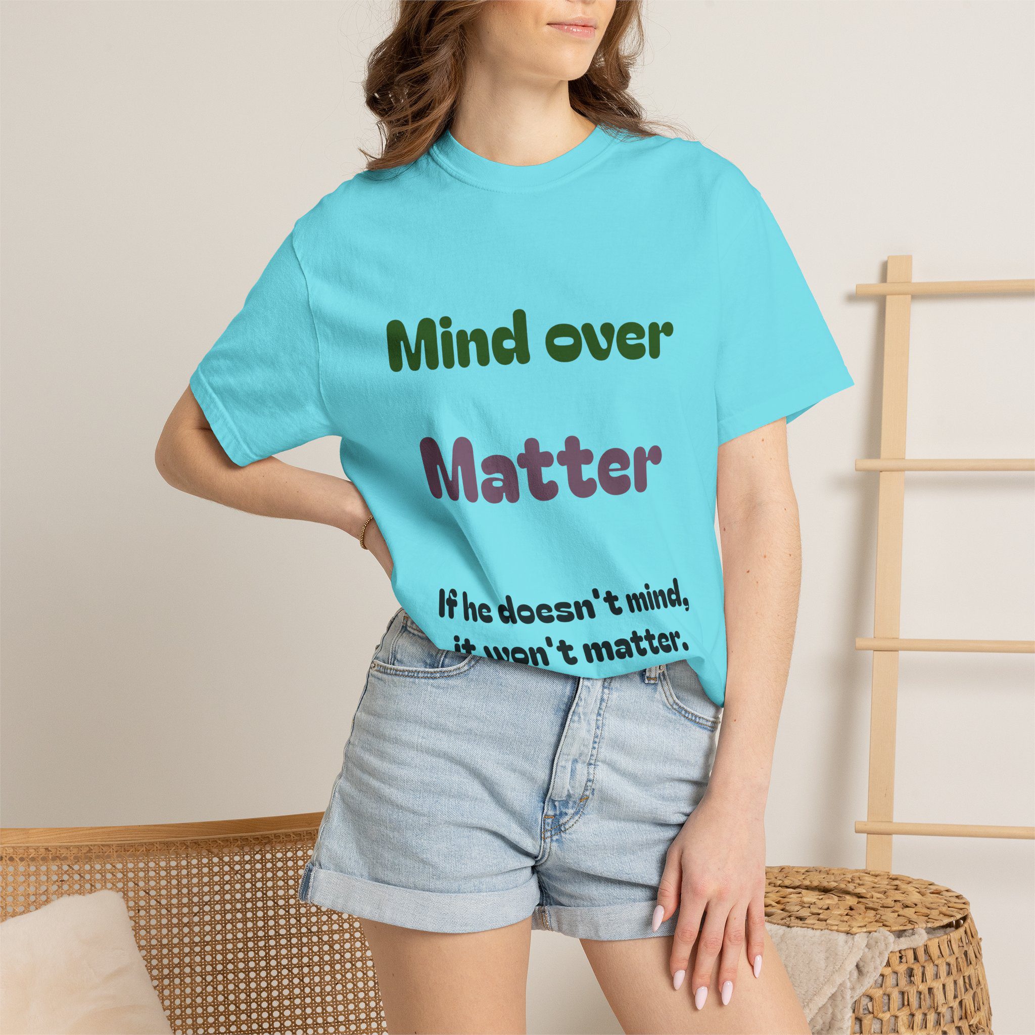 Comfort Colors Women Tee Funny Mind Over Matter Relationship Sarcastic Graphic Shirt - Image 54