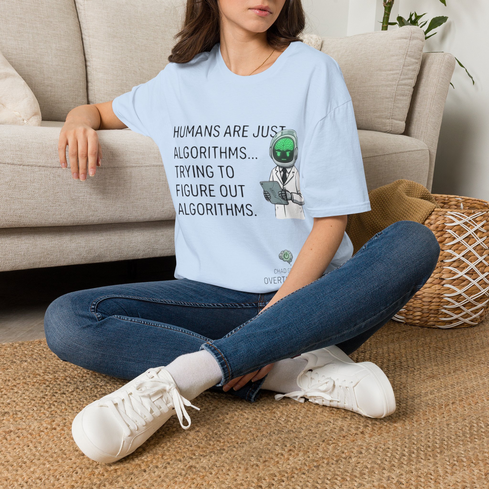 Humans Are Just Algorithms T-Shirt | Robot Scientist Graphic Tee - Image 26