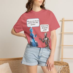 AI Robot Comic Tee | 'Humans Are Like Wi-Fi' | Custom Creation USA Exclusive
