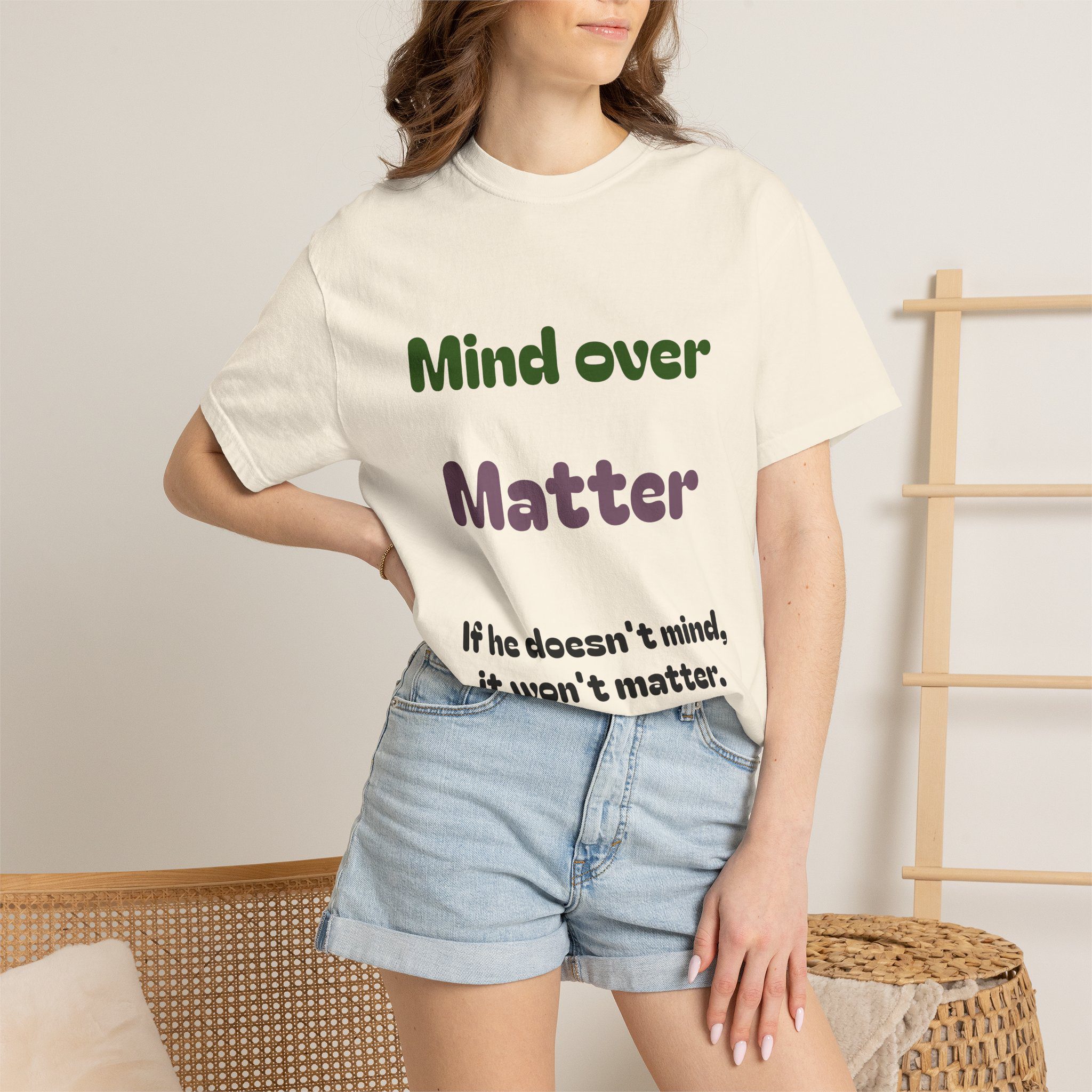 Comfort Colors Women Tee Funny Mind Over Matter Relationship Sarcastic Graphic Shirt - Image 24