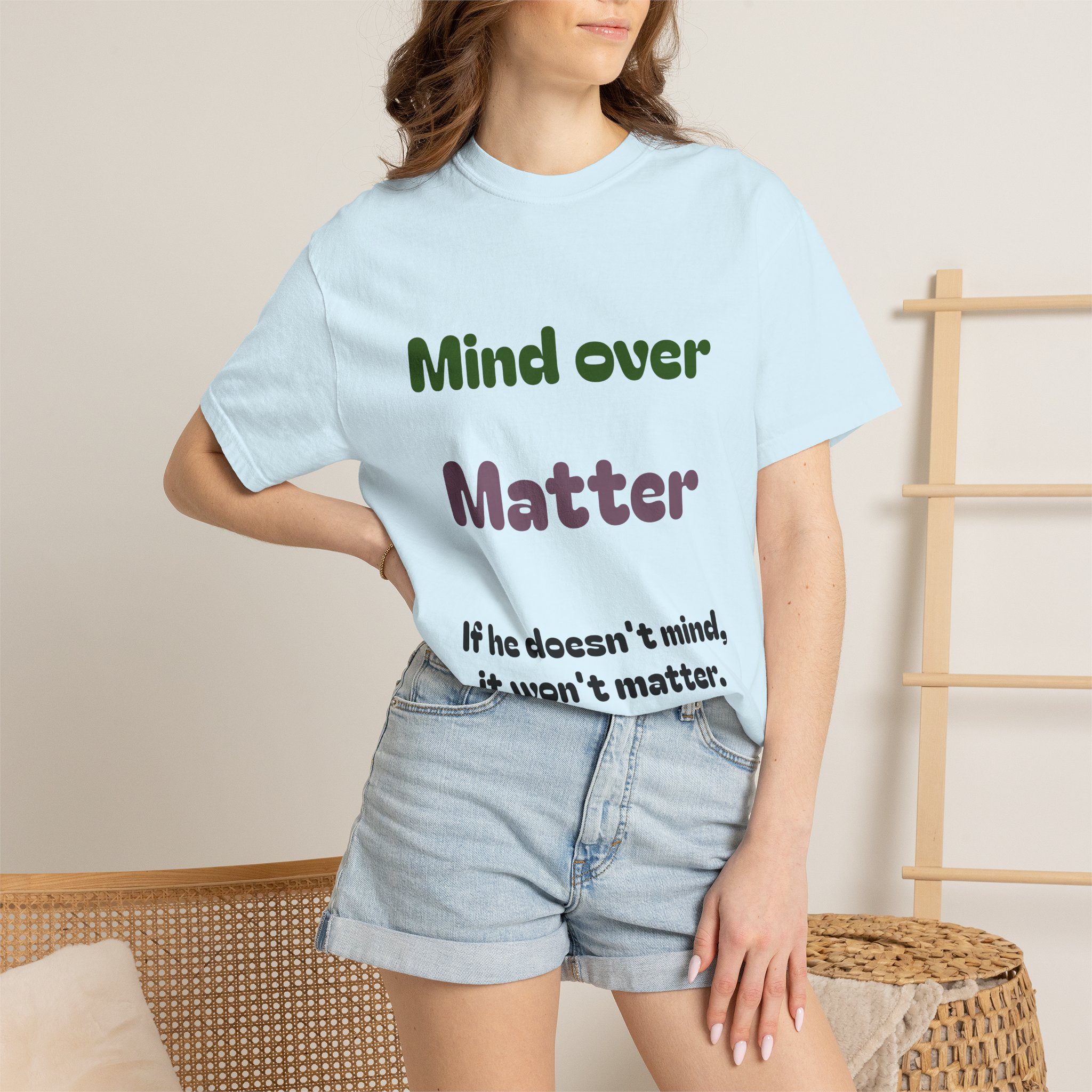 Comfort Colors Women Tee Funny Mind Over Matter Relationship Sarcastic Graphic Shirt - Image 64