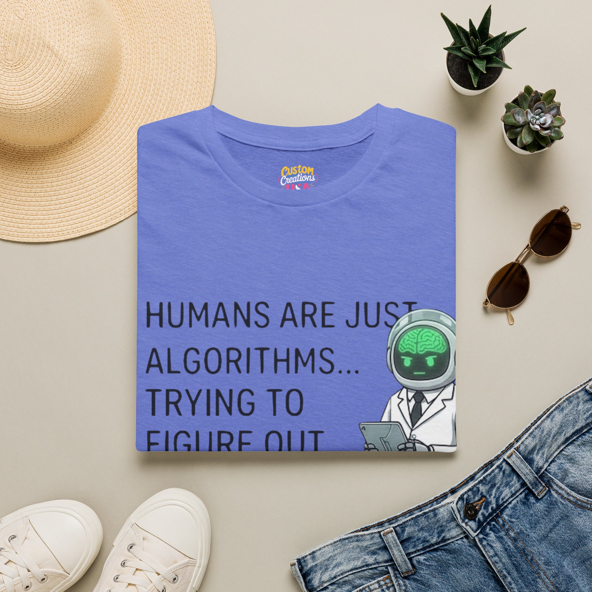 Humans Are Just Algorithms T-Shirt | Robot Scientist Graphic Tee - Image 29