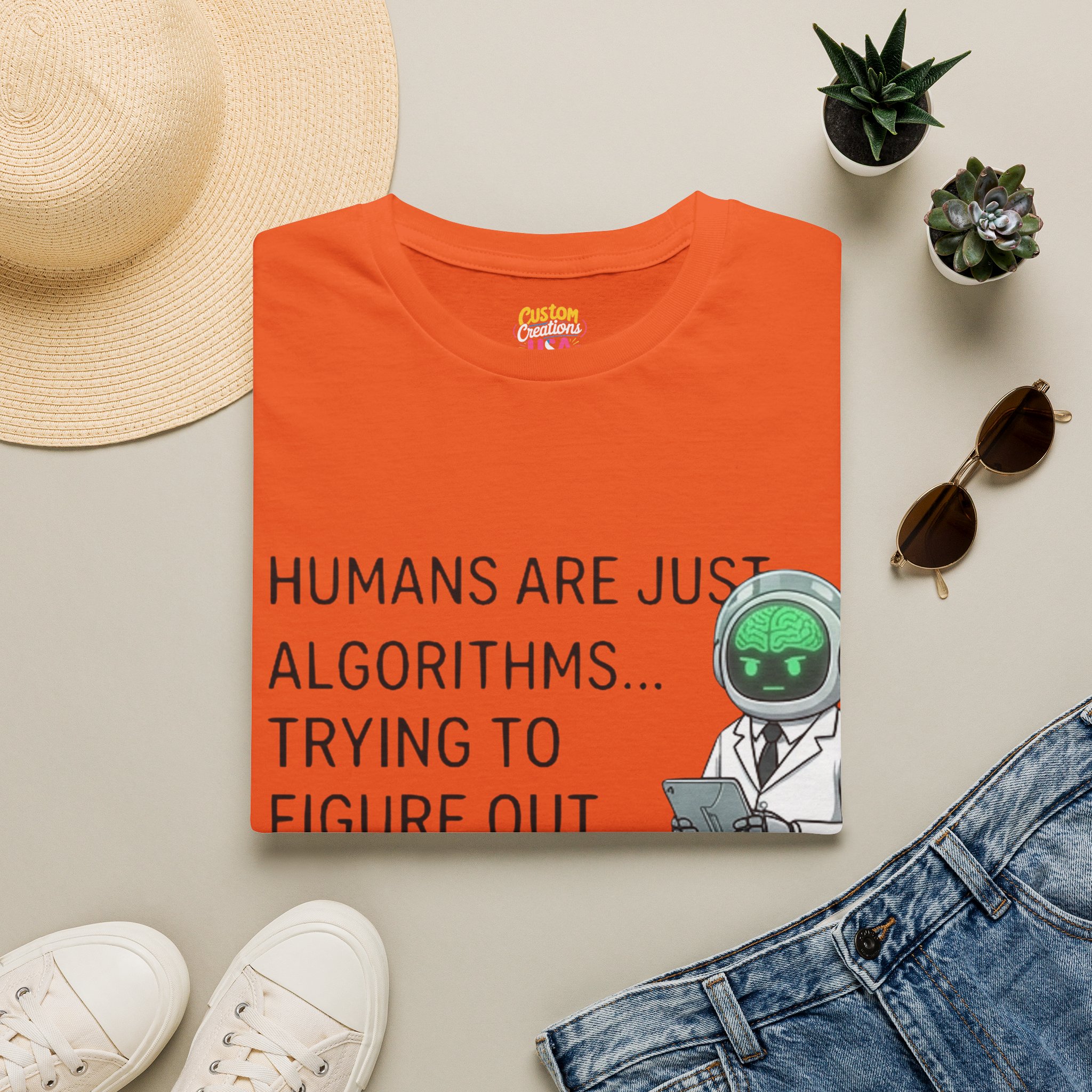 Humans Are Just Algorithms T-Shirt | Robot Scientist Graphic Tee - Image 17