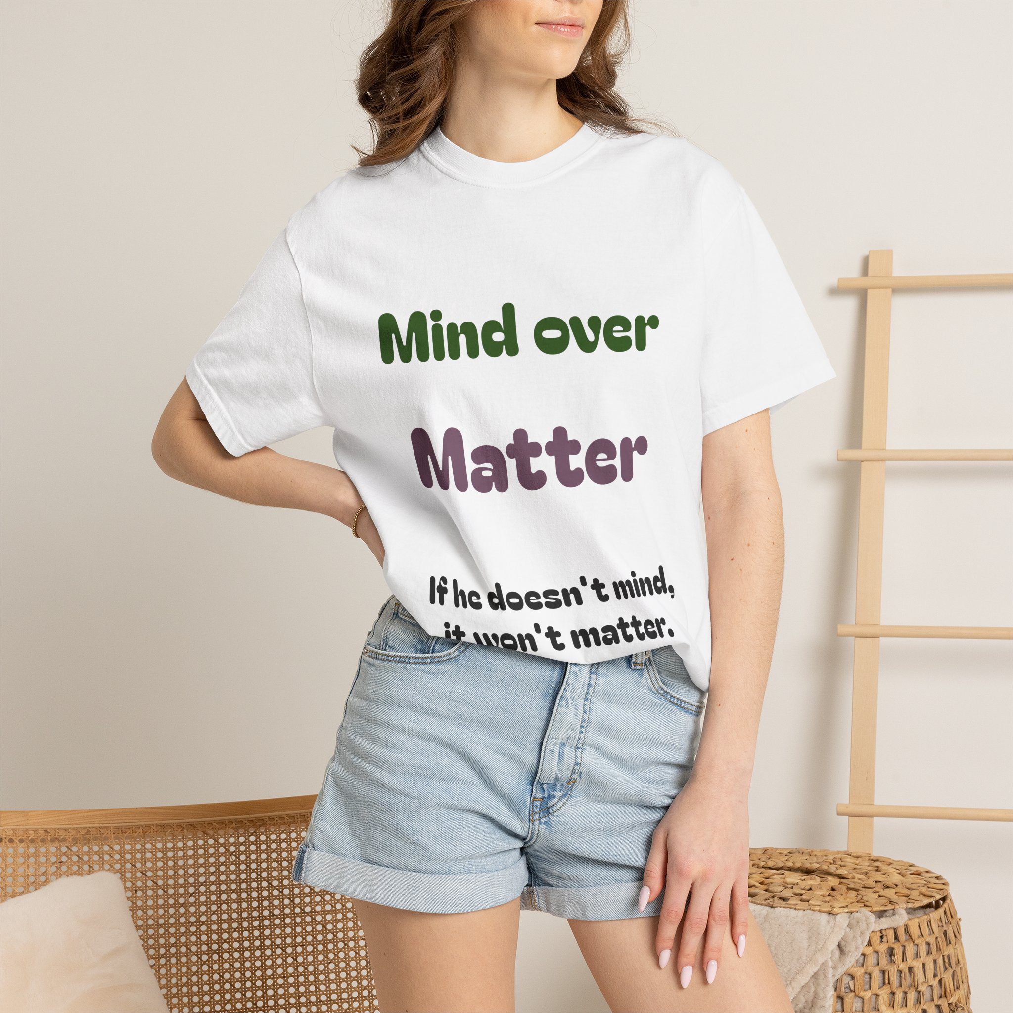Comfort Colors Women Tee Funny Mind Over Matter Relationship Sarcastic Graphic Shirt - Image 14