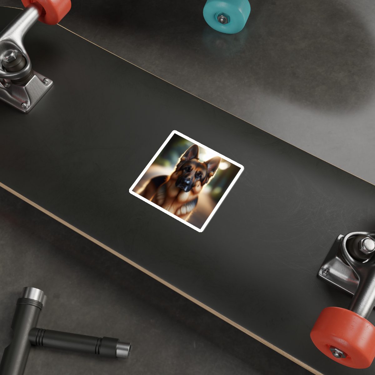 German Shepherd Die-Cut Sticker — Realistic Dog Portrait Sticker for Laptops & Water Bottles - Image 3