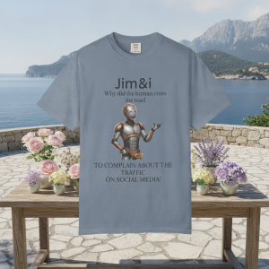 AI T-Shirt  "Jim & I" Humor Robot (Exclusive Design) Tech & Programmer  Graphic Tee