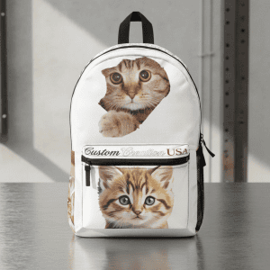 Cute Kitten Print Backpack – Custom Cat Face School Bag